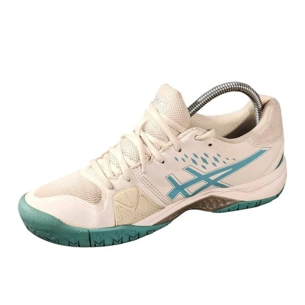 Asics GEL-Challenger Shoes Womens Size 9‎ White Teal Tennis Sneakers 1042A041